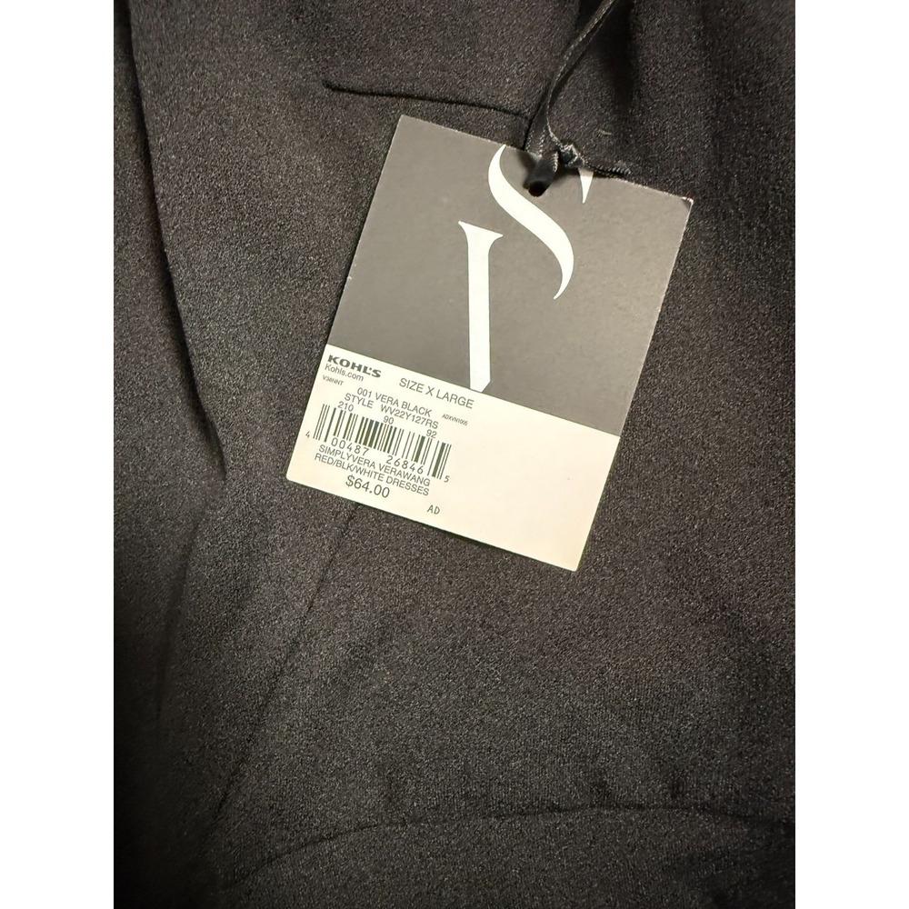 Simply Vera Vera Wang Little Black Dress Ruffle Strap Peplum Dress XL NWT - Picture 10 of 12